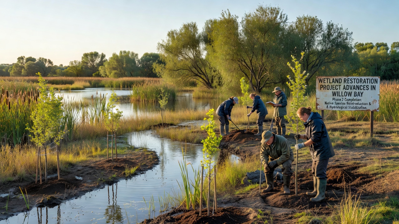 Wetland Restoration Project Advances in Willow Bay